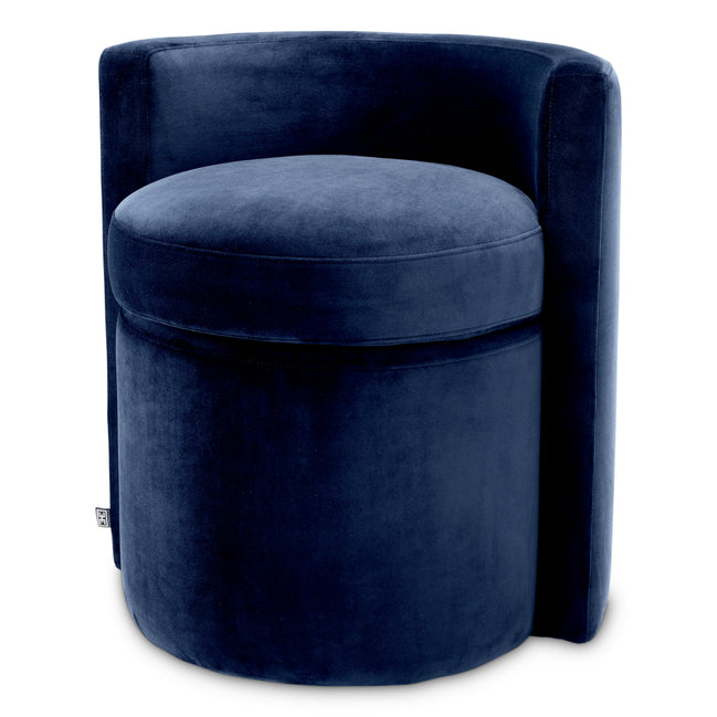 Taburet Arcadia, catifea savona albastru miezul nopții