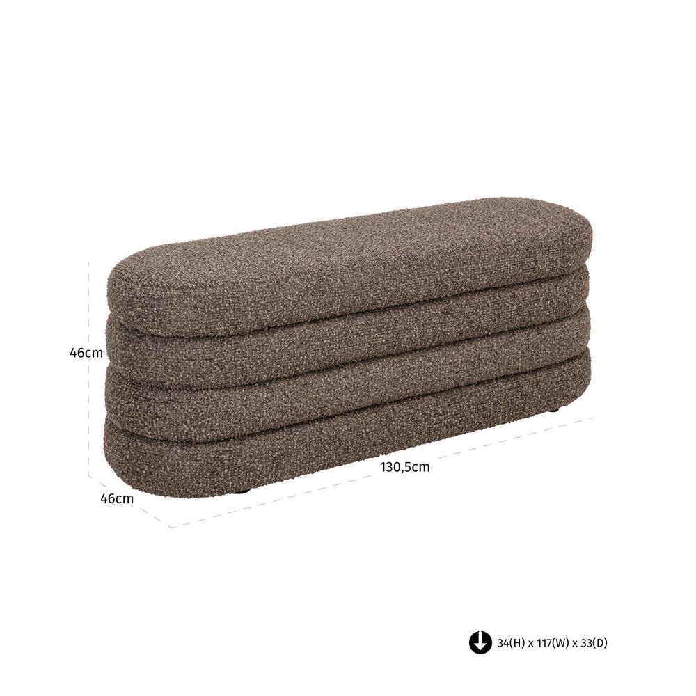 Taburet Camille, chunky maro – desen tehnic cu dimensiuni