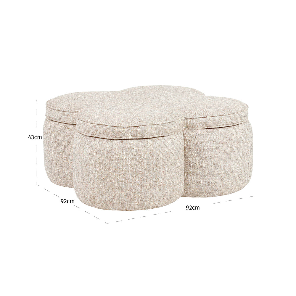 Taburet Corbeau, tweed nisip – desen tehnic cu dimensiuni