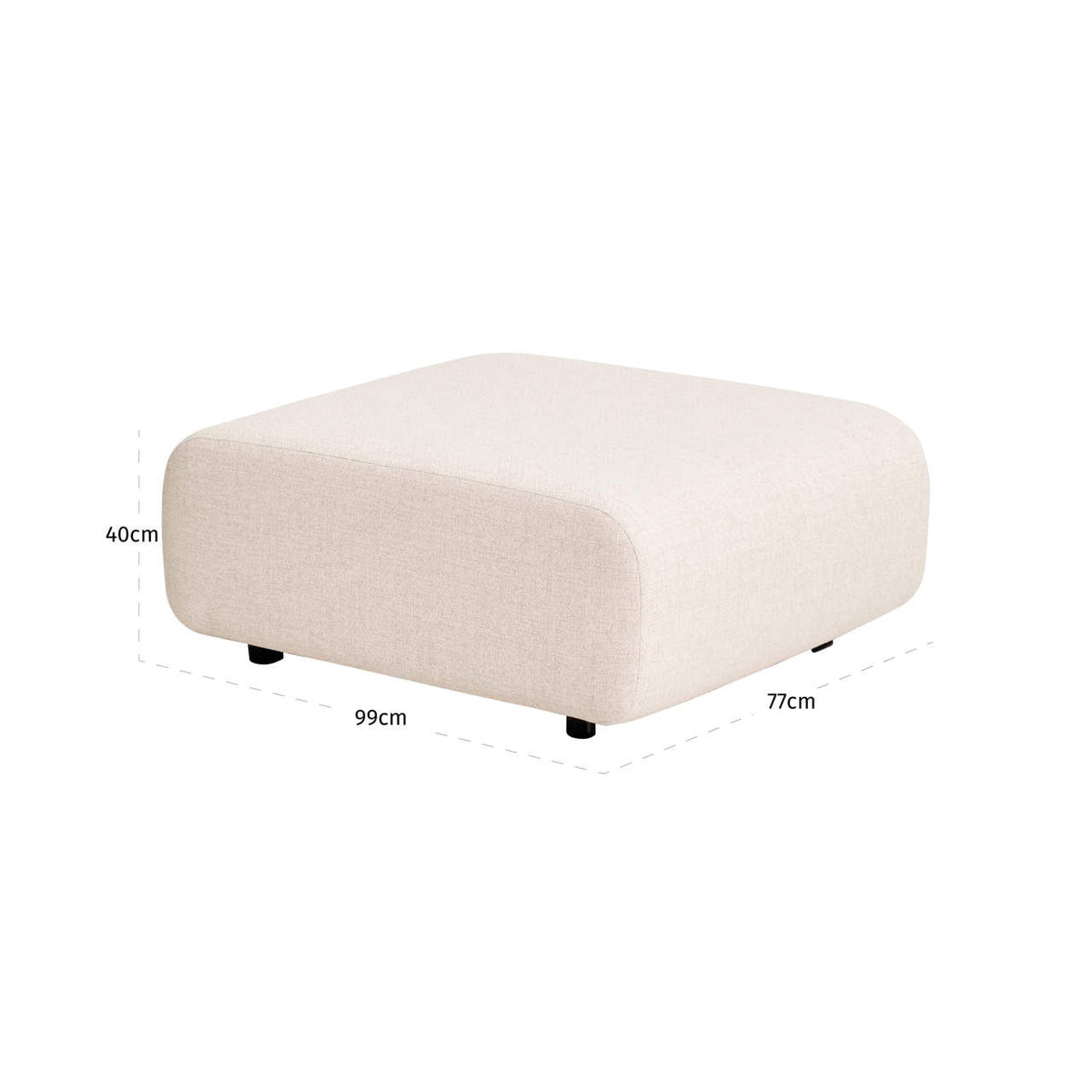 Taburet de exterior Dawson, alpine bej – desen tehnic cu dimensiuni
