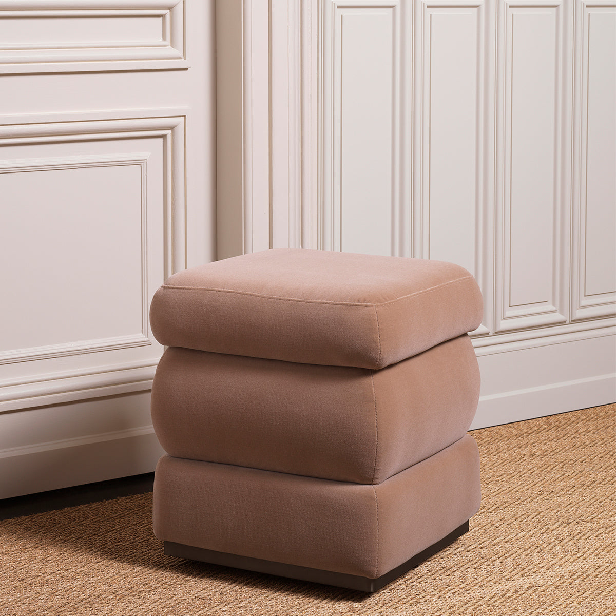 Taburet Fifth, finisaj bronz, morris merino camel