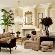 Taburet Greenwich, frieze jacquard bej