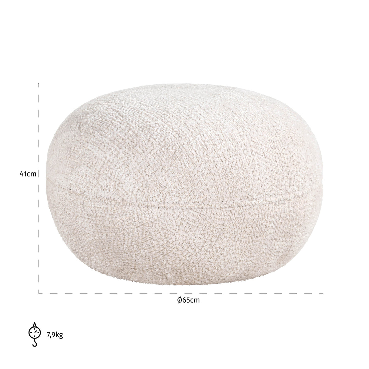 Taburet Jace, lovely crem – desen tehnic cu dimensiuni