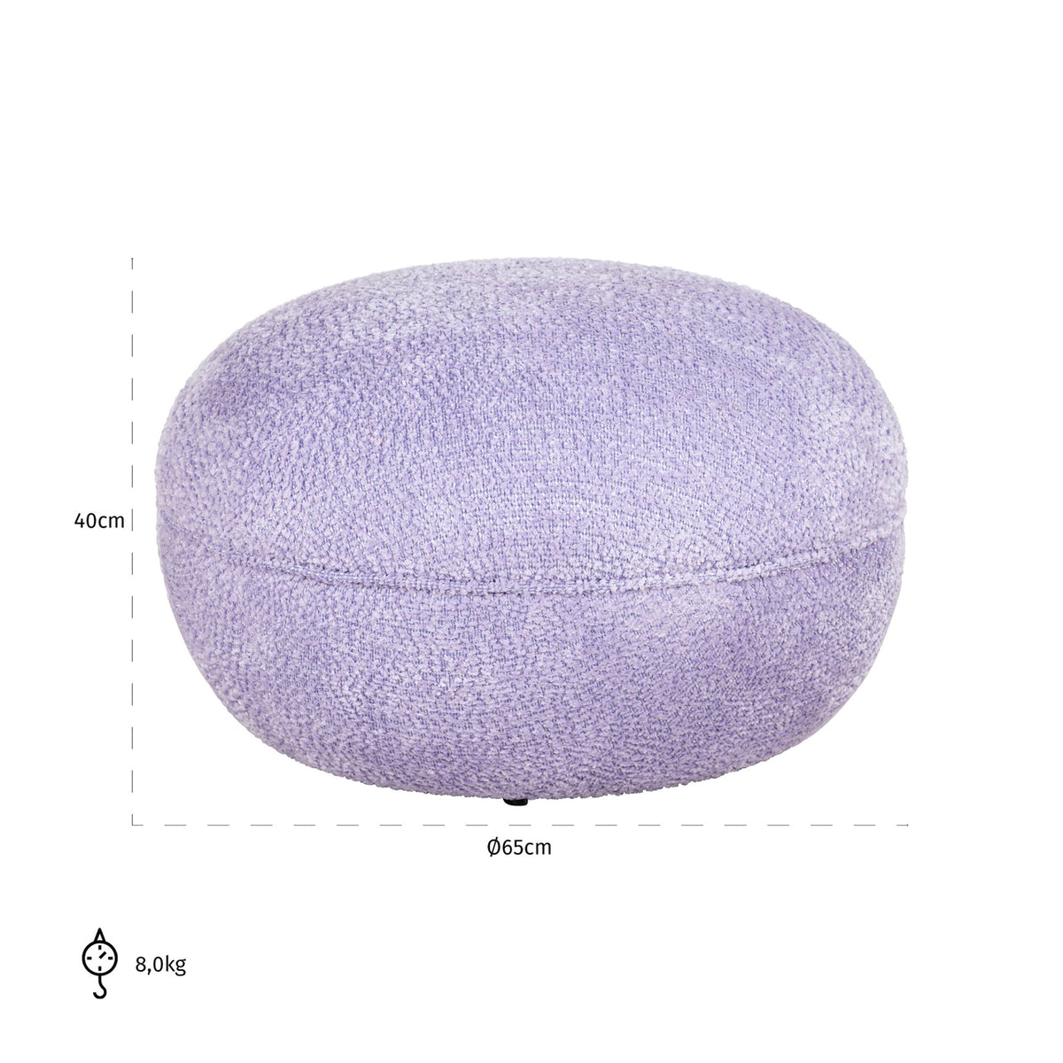 Taburet Jace, lovely lavender – desen tehnic cu dimensiuni