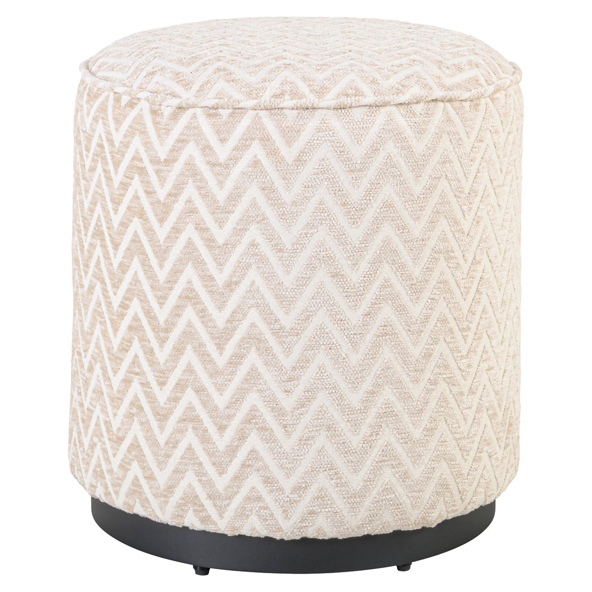 Taburet Lexie, chevron bej, Ø 45 cm