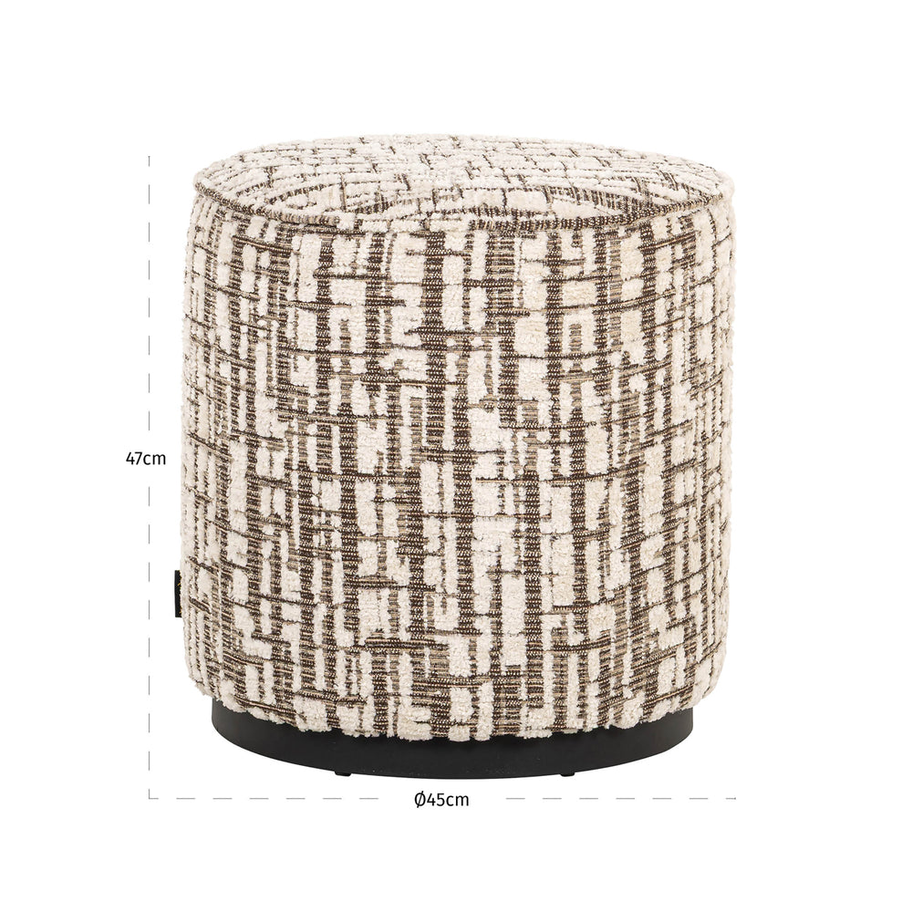 Taburet Lexie, crem, Ø 45 cm