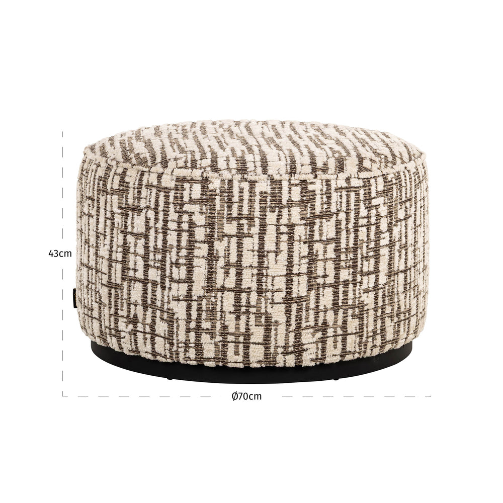 Taburet Lexie, crem, Ø 70 cm