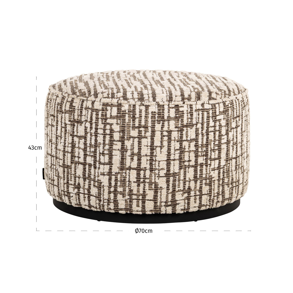 Taburet Lexie, crem, Ø 70 cm