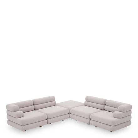 Taburet modular de exterior Malaga, mauritius gri deschis