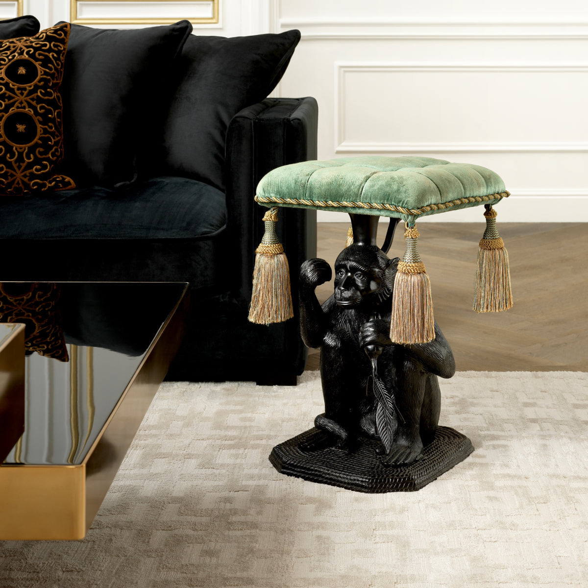 Taburet Monkey, negru