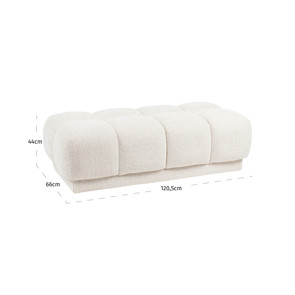 Taburet Noah, blockweave bej – desen tehnic cu dimensiuni