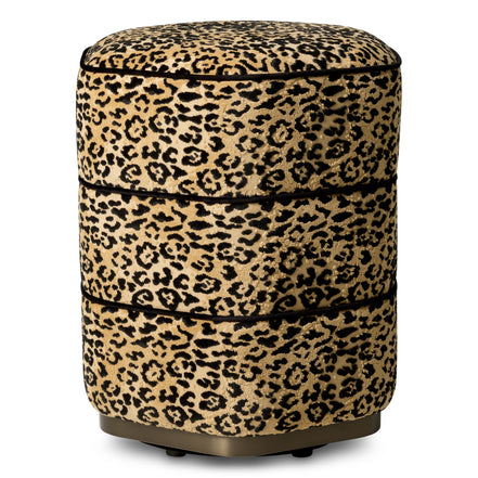 Taburet Roosevelt, finisaj bronz, bernard leopard camel