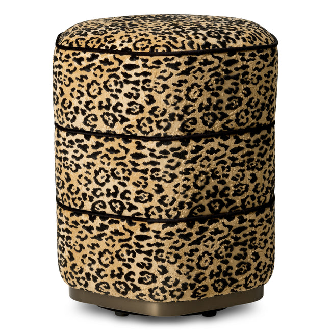 Taburet Roosevelt, finisaj bronz, bernard leopard camel