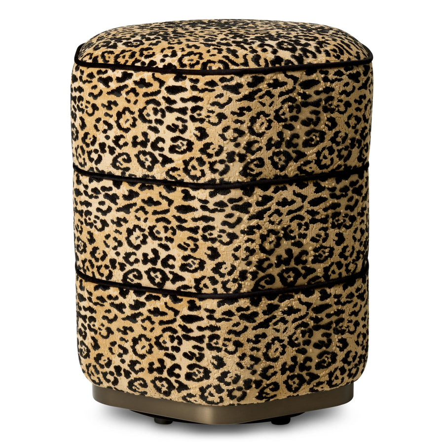 Taburet Roosevelt, finisaj bronz, bernard leopard camel