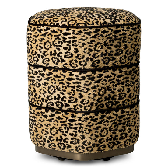 Taburet Roosevelt, finisaj bronz, bernard leopard camel
