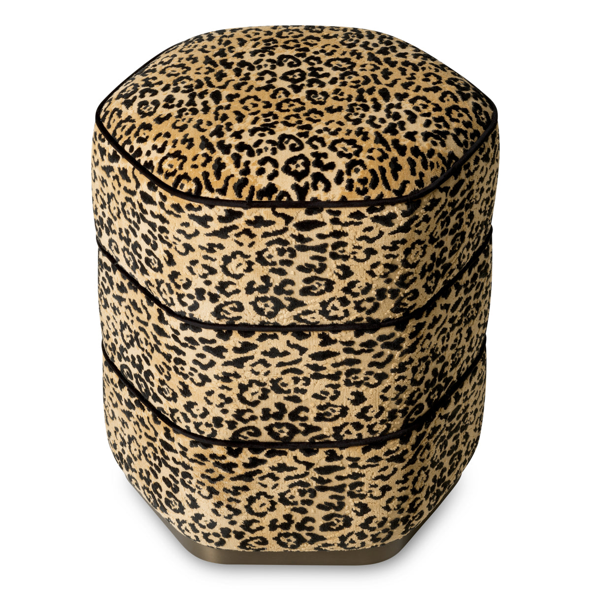 Taburet Roosevelt, finisaj bronz, bernard leopard camel