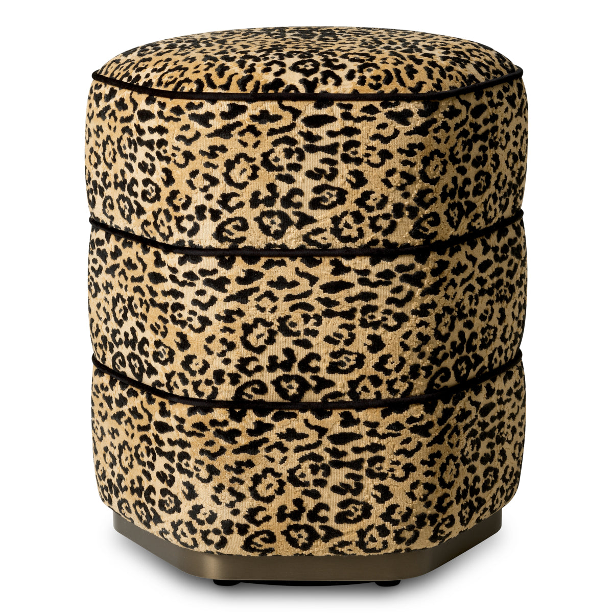 Taburet Roosevelt, finisaj bronz, bernard leopard camel