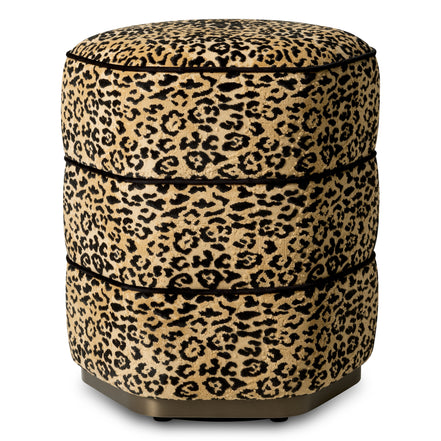 Taburet Roosevelt, finisaj bronz, bernard leopard camel