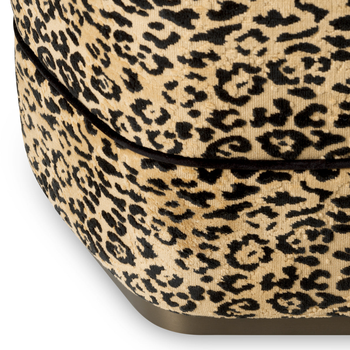 Taburet Roosevelt, finisaj bronz, bernard leopard camel