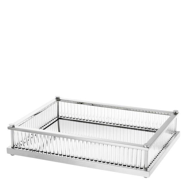 Tavă Cora rectangulară, finisaj nichel