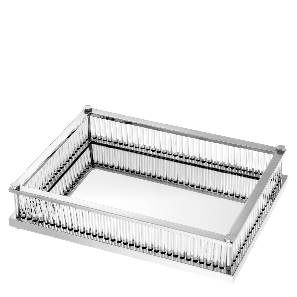 Tavă Cora rectangulară, finisaj nichel