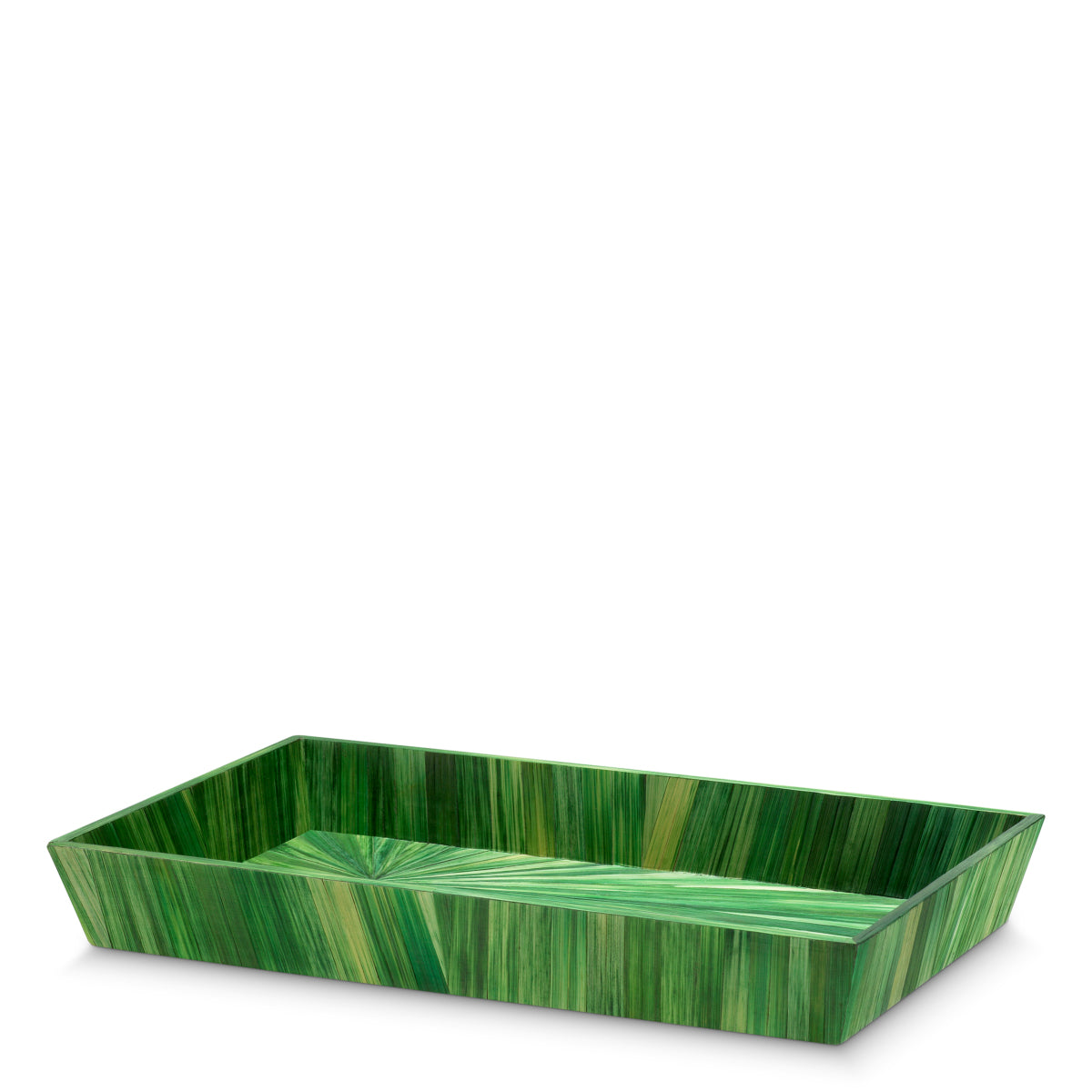 Tavă de birou Harvard S, marchetărie din paie verde