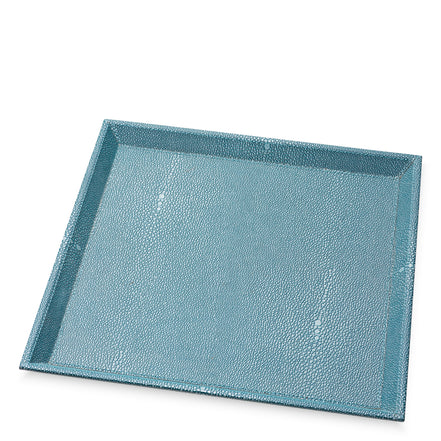 Tavă de birou Scaleo, shagreen artificial albastru, set de 2