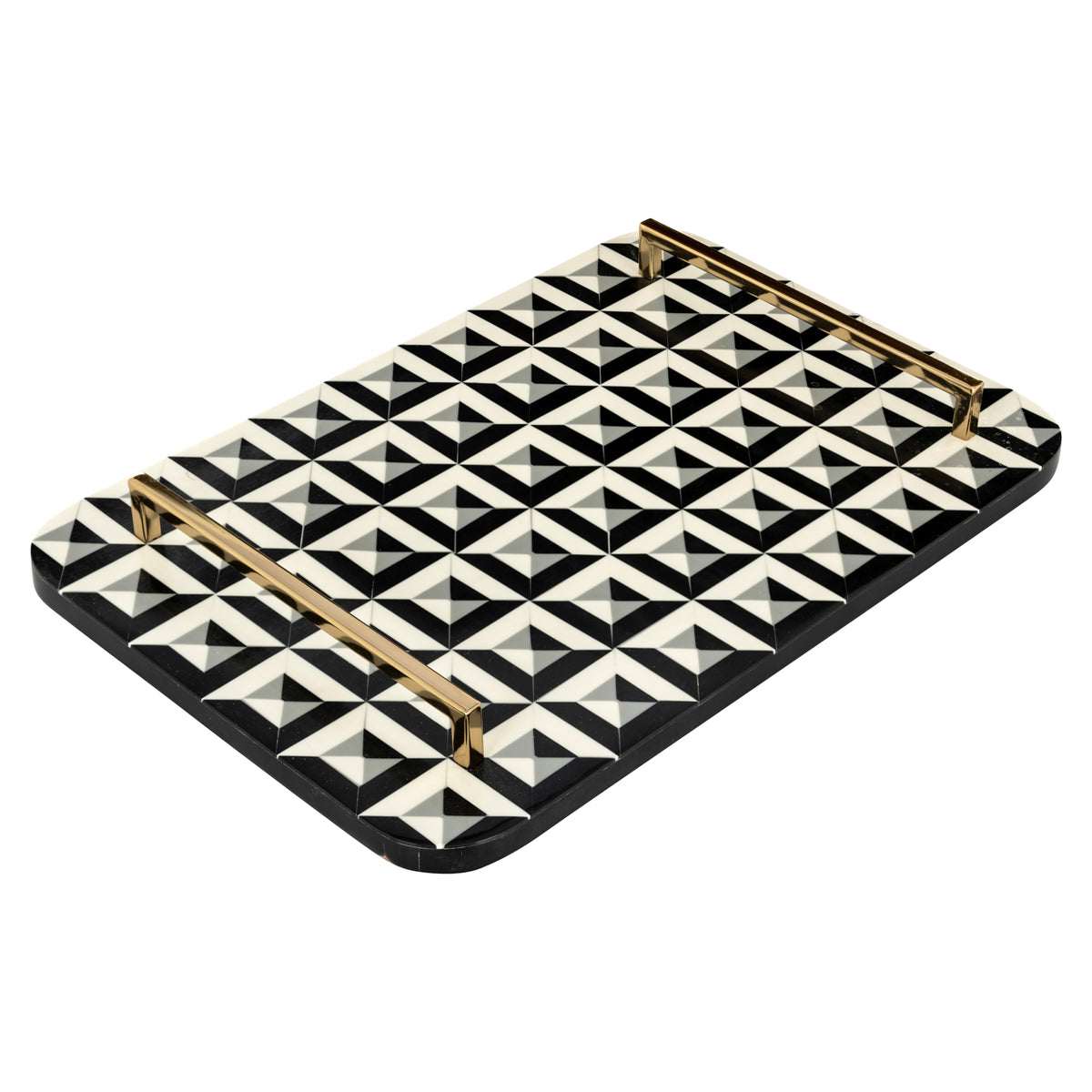 Tavă decorativă Birte, negru/alb