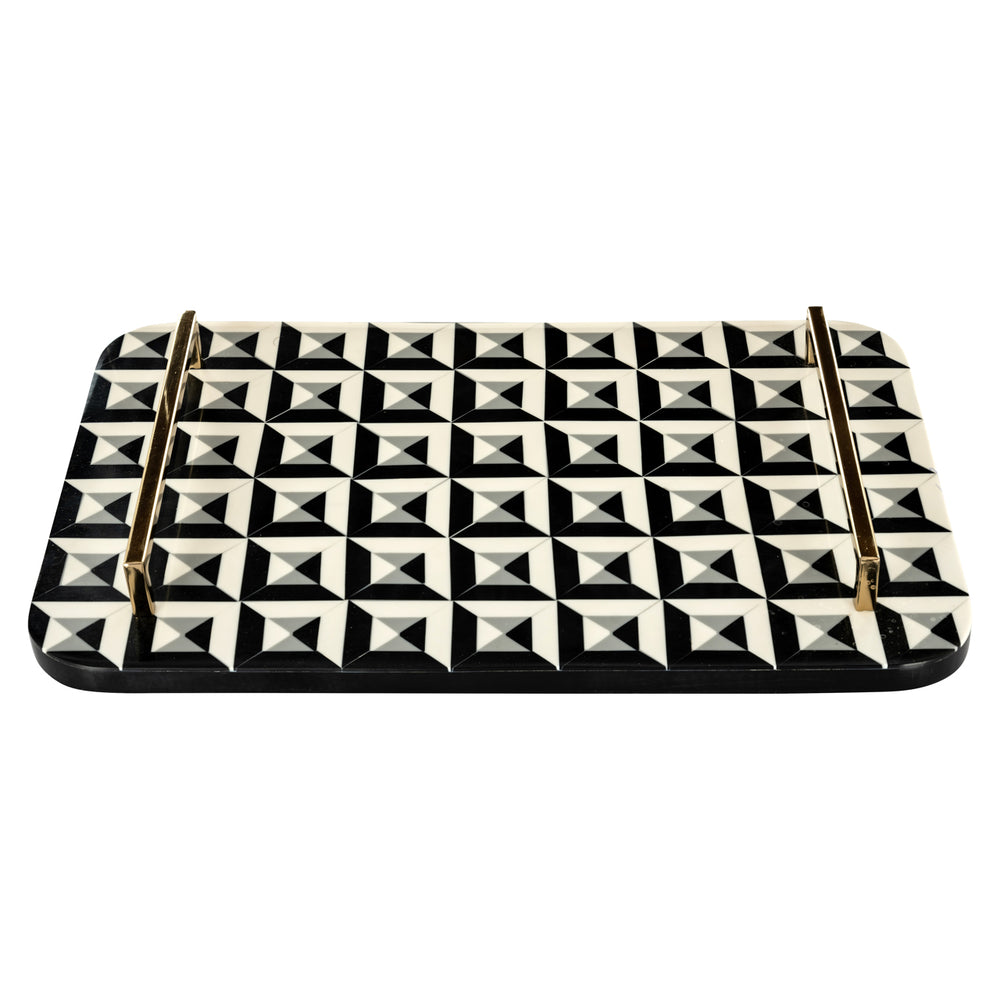 Tavă decorativă Birte, negru/alb