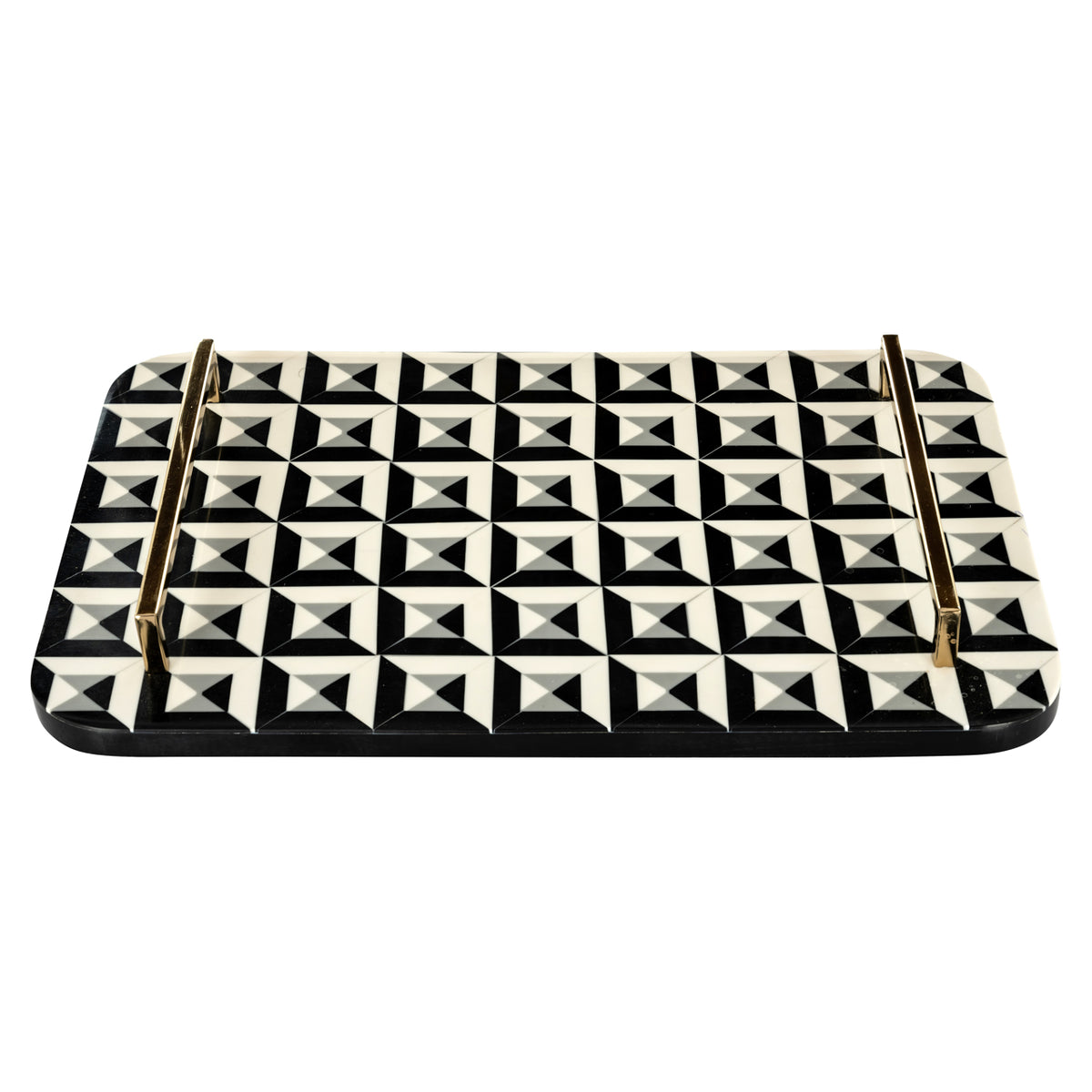 Tavă decorativă Birte, negru/alb