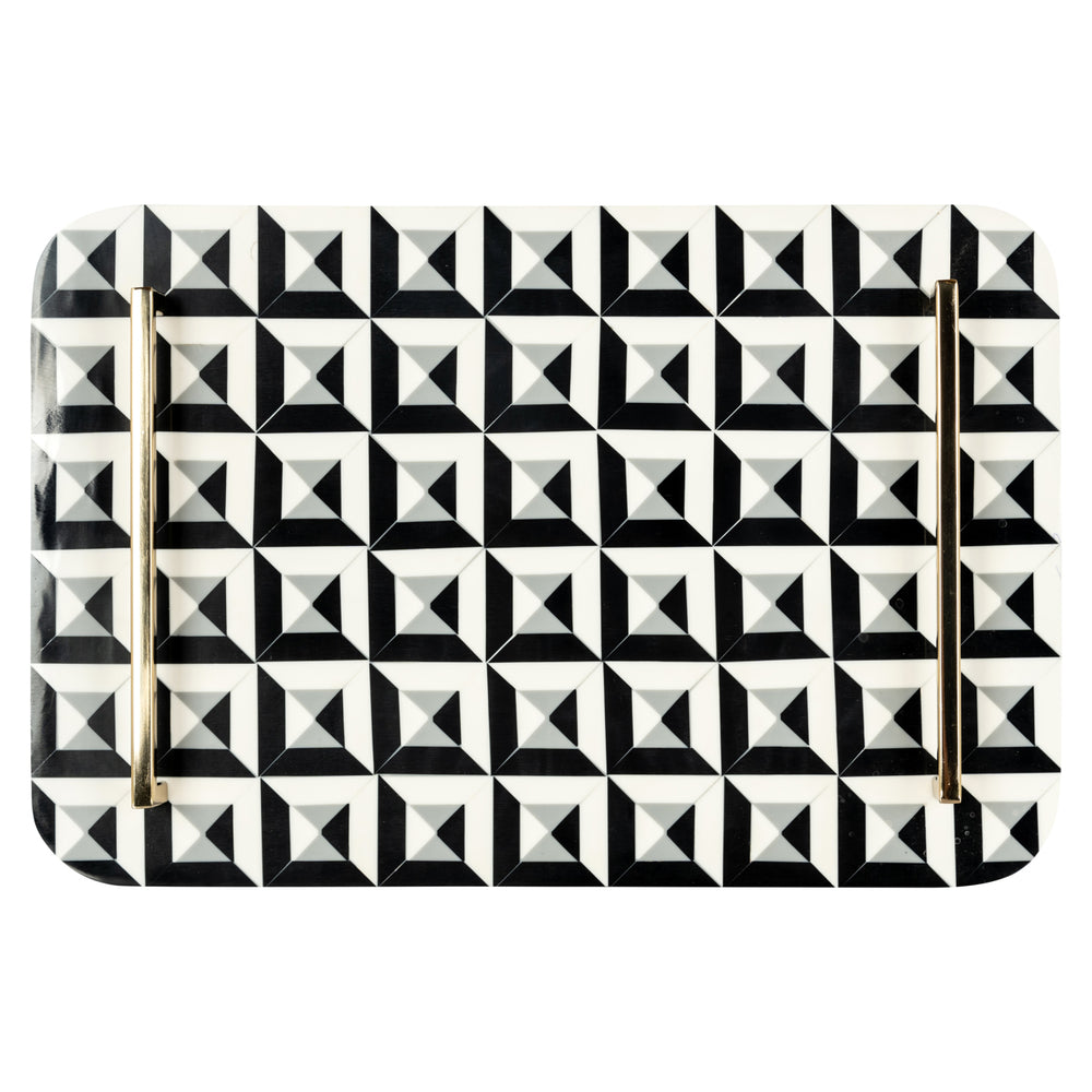 Tavă decorativă Birte, negru/alb