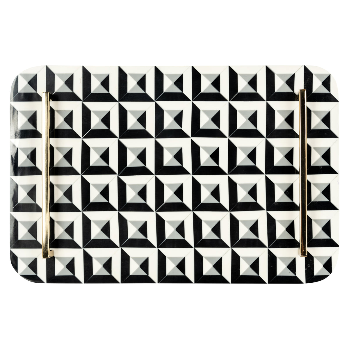 Tavă decorativă Birte, negru/alb