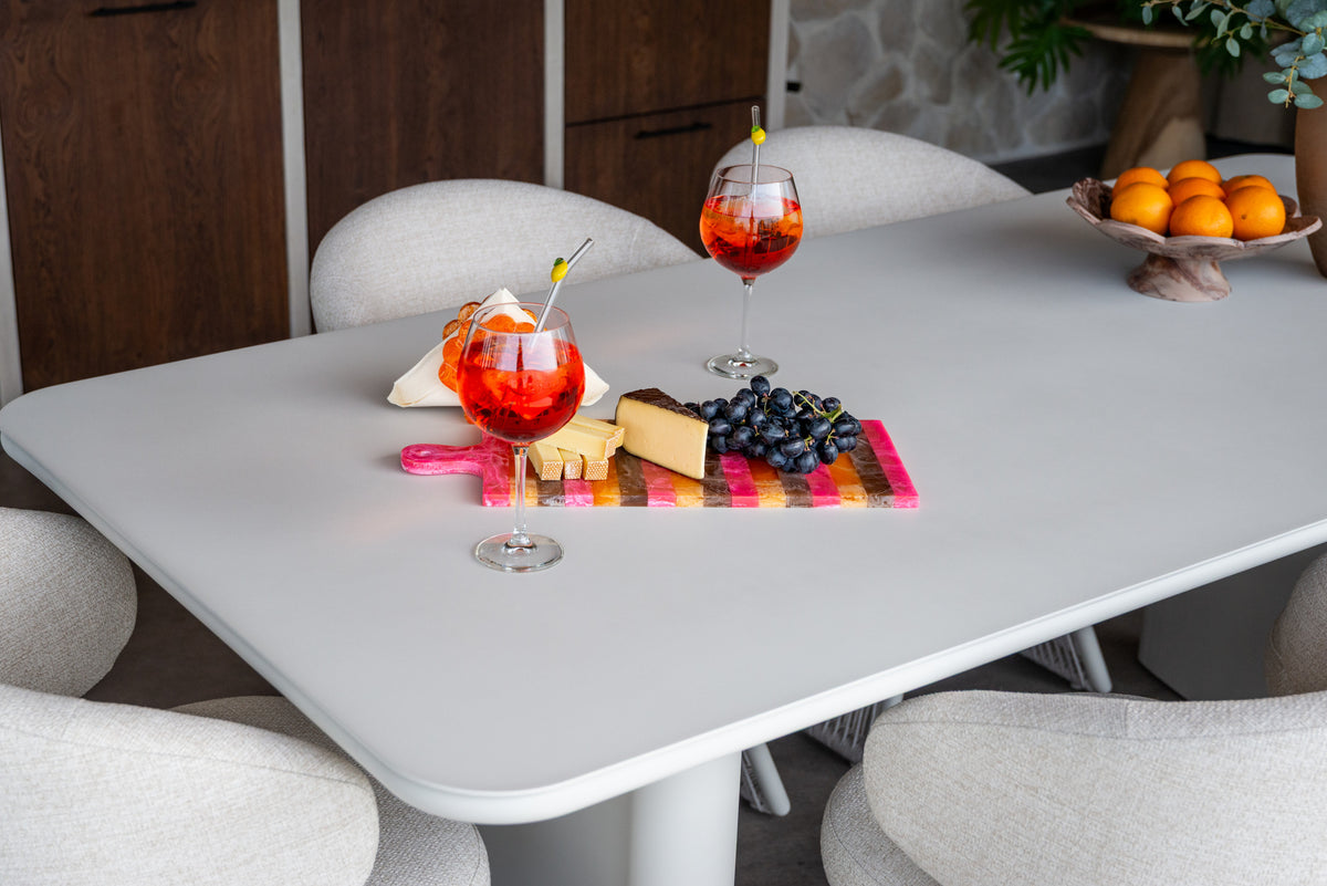 Tavă decorativă Cindy, roz/portocaliu, platou de servire mare – ambient