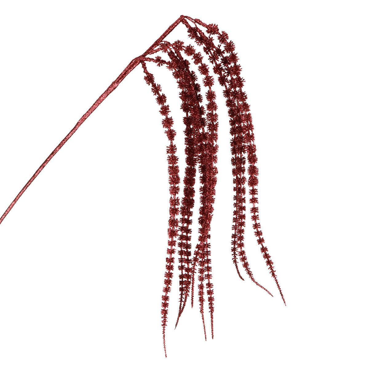 Tulpină cu amarant curgător, cu sclipici, burgund, 94 cm