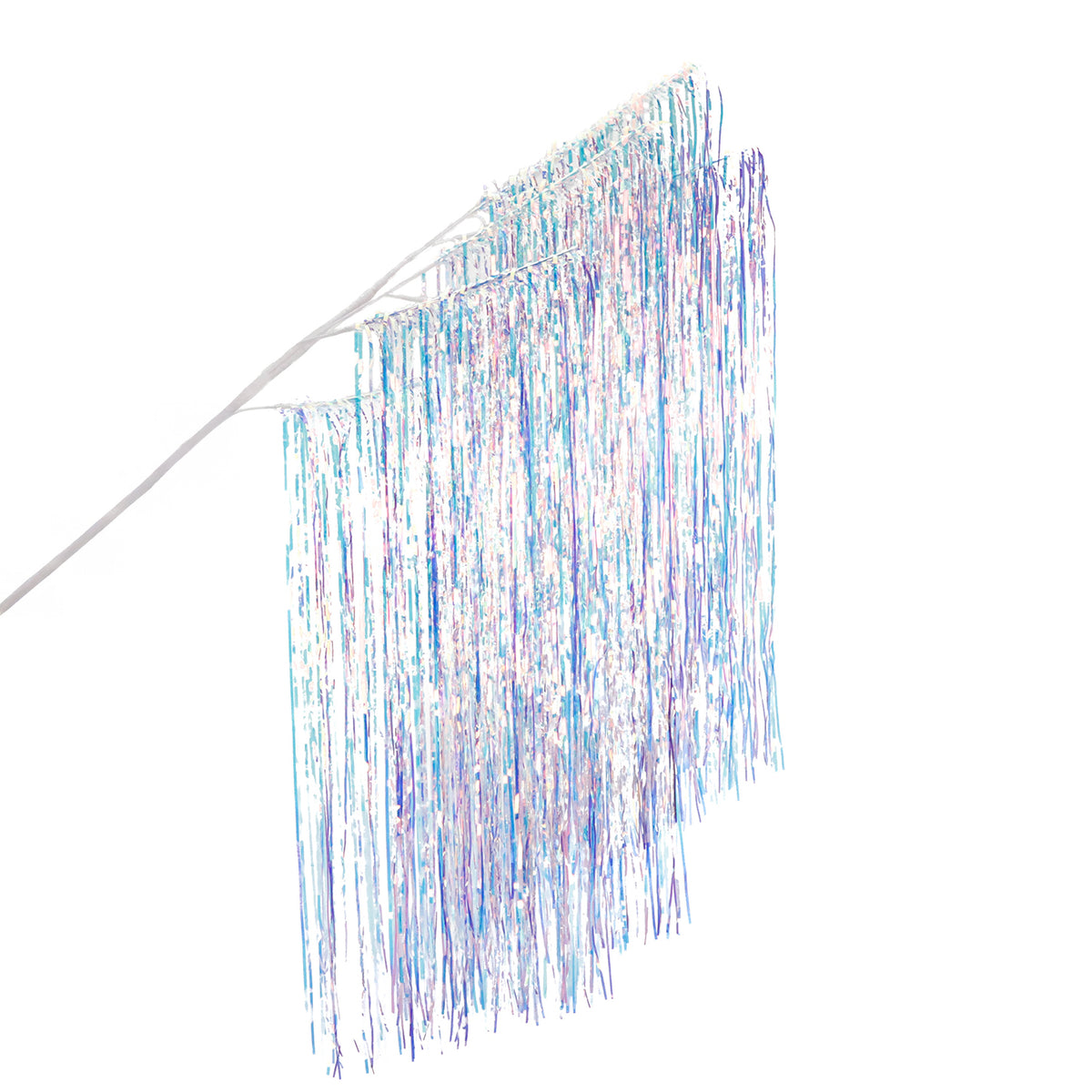 Tulpină cu beteală curgătoare din folie metalizată irizată, multicolor, 118 cm