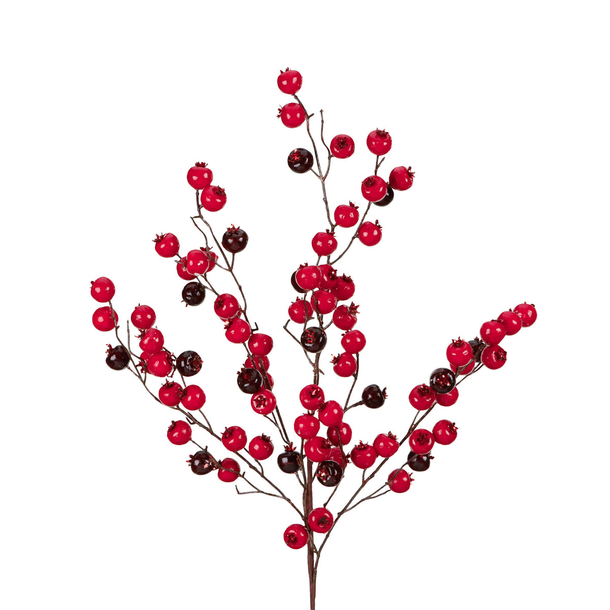 Tulpină cu bobițe, roșu/burgund, 60 cm