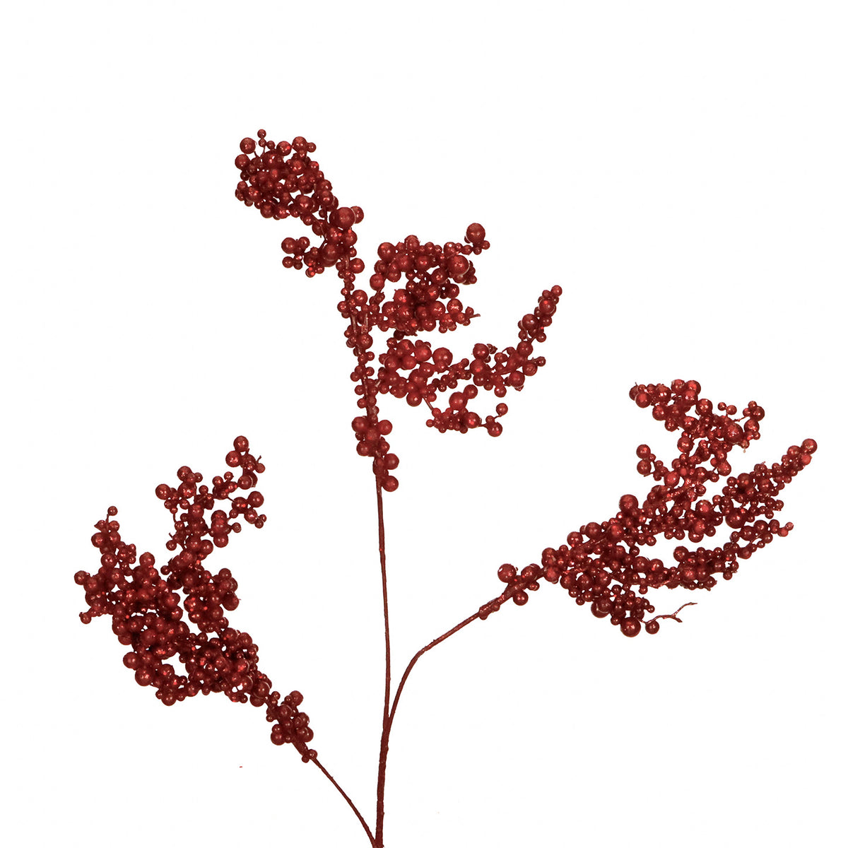 Tulpină cu ciorchini de bobițe, roșu/burgund, 71 cm