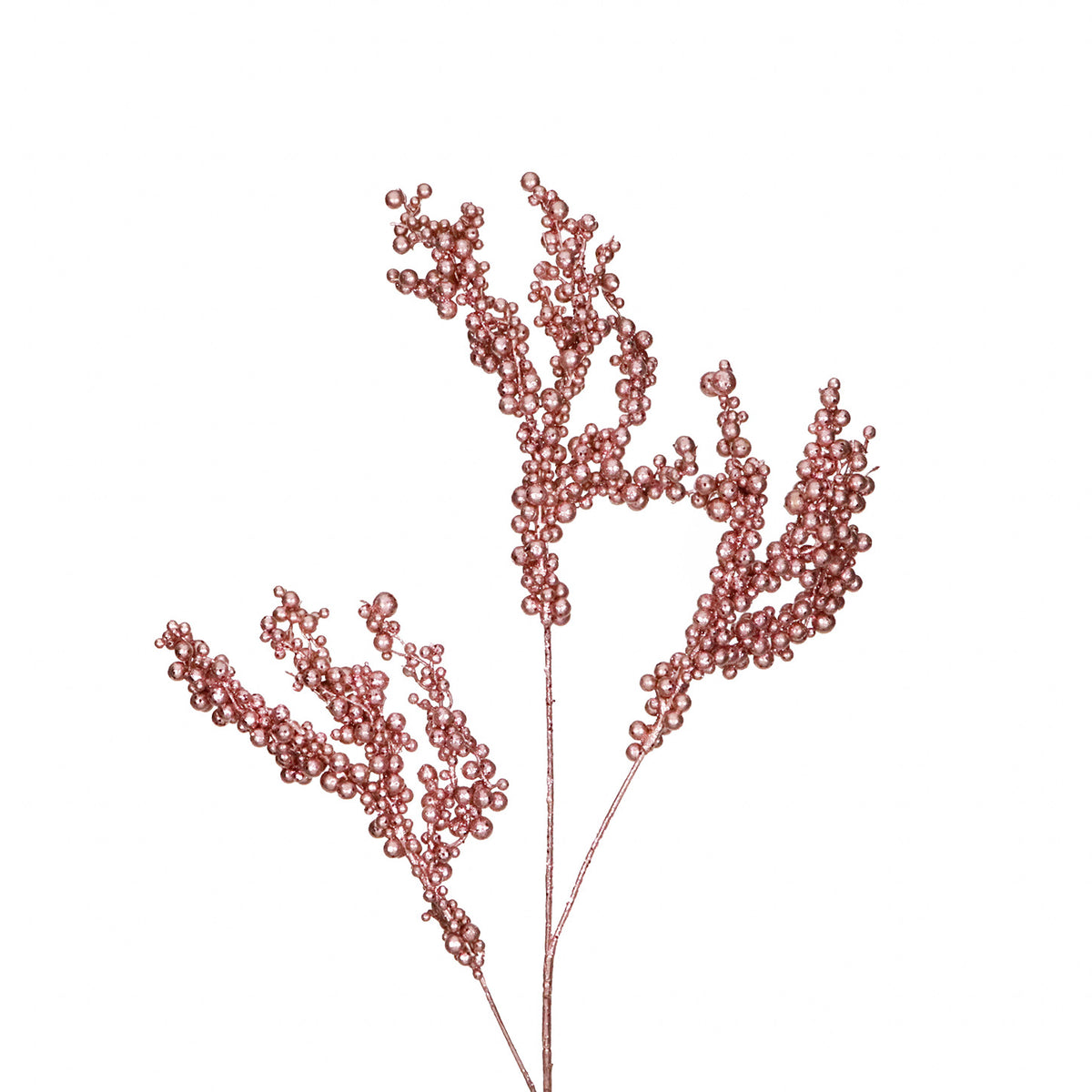 Tulpină cu ciorchini de fructe de pădure, auriu rose/roz, 71 cm