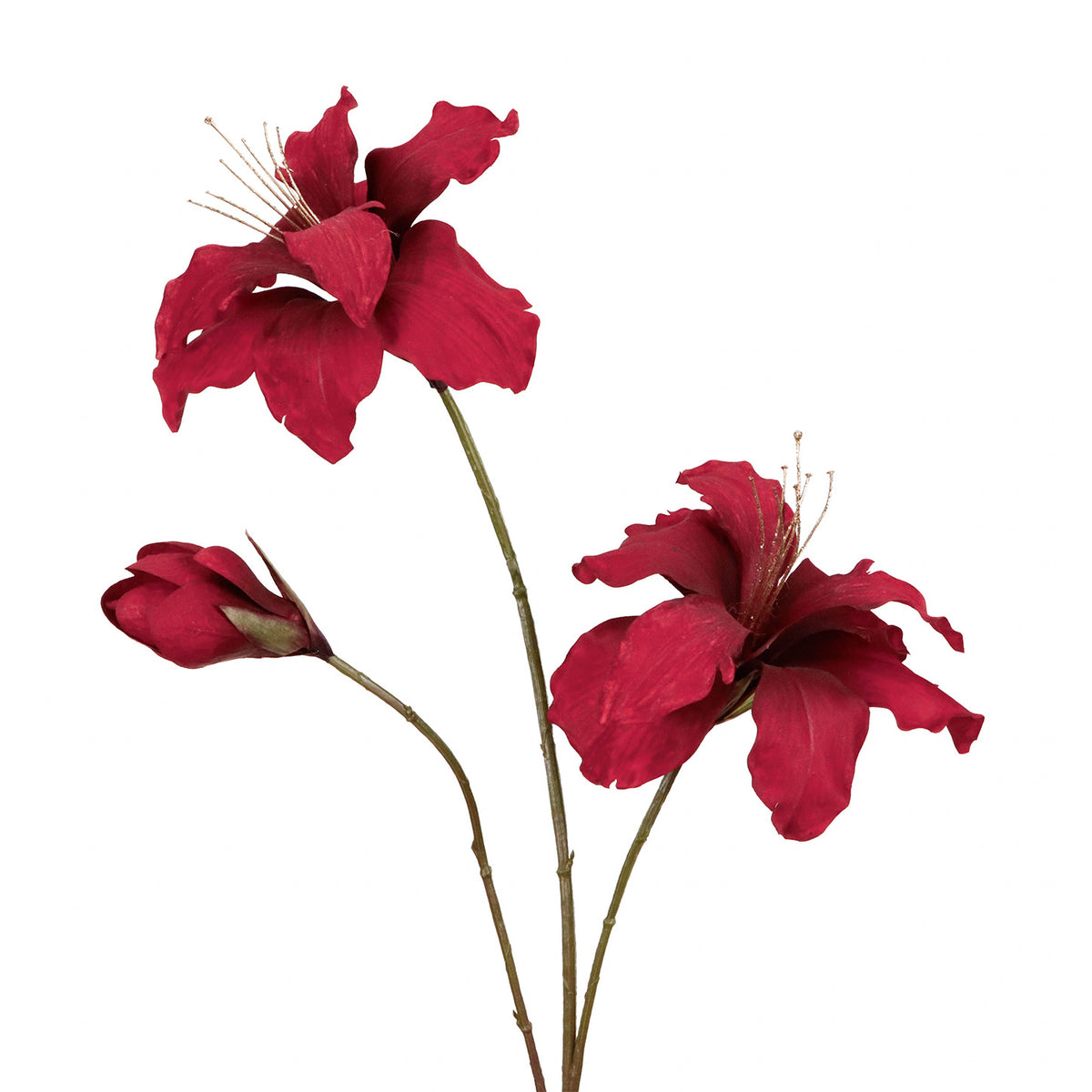 Tulpină cu flori de crin, roșu, 88 cm