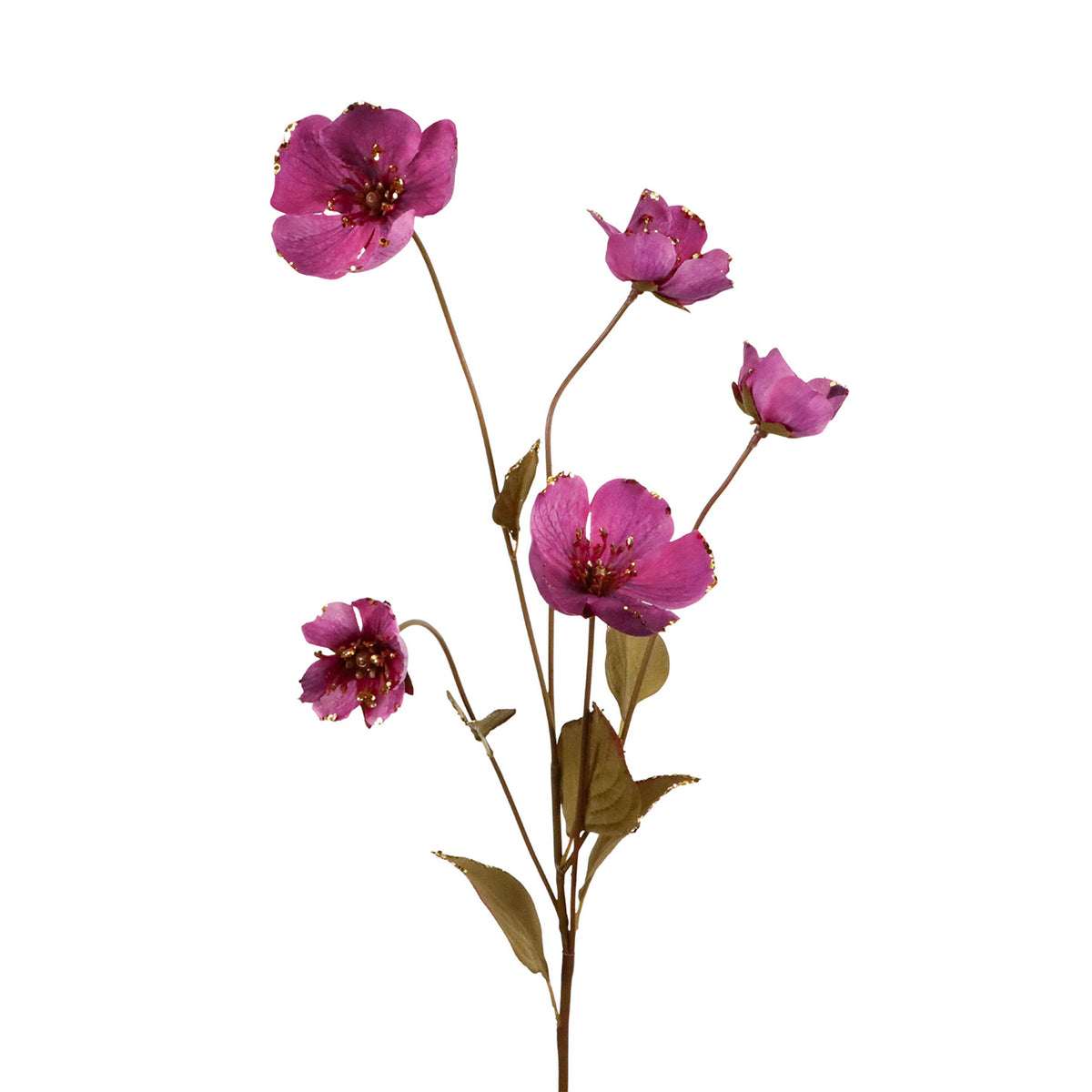 Tulpină cu flori de lisianthus, roz/auriu, 75 cm