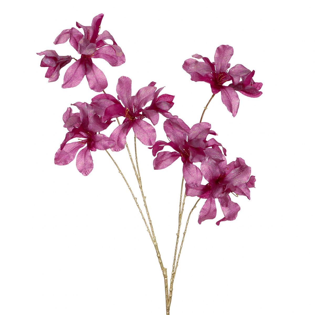 Tulpină cu flori de orhidee și crin, mov/roz, 118 cm