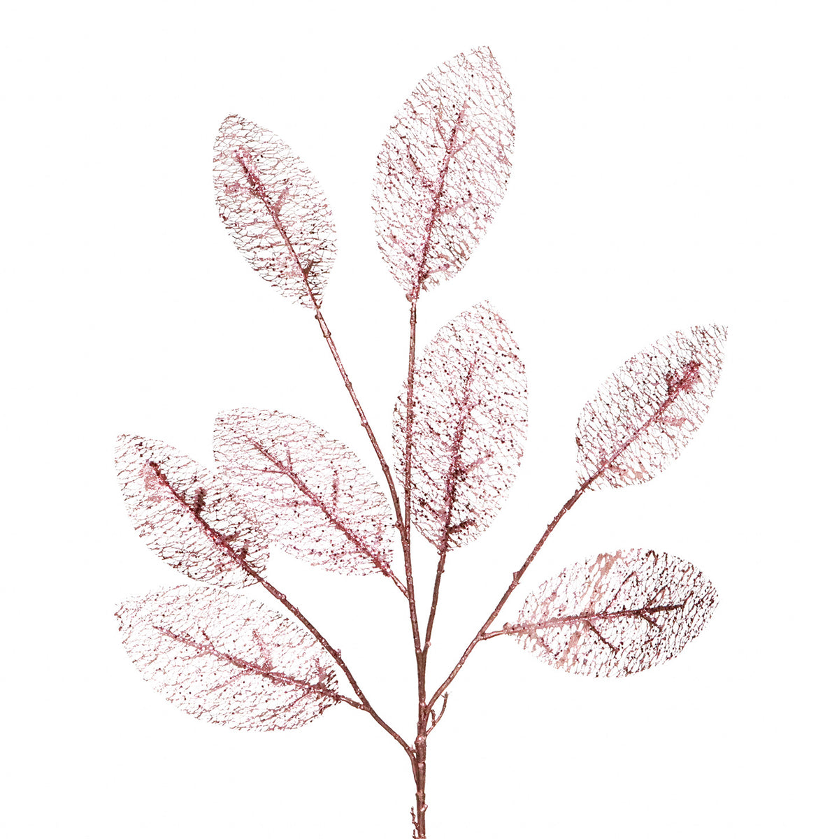 Tulpină cu frunze cu sclipici, auriu rose, 84 cm