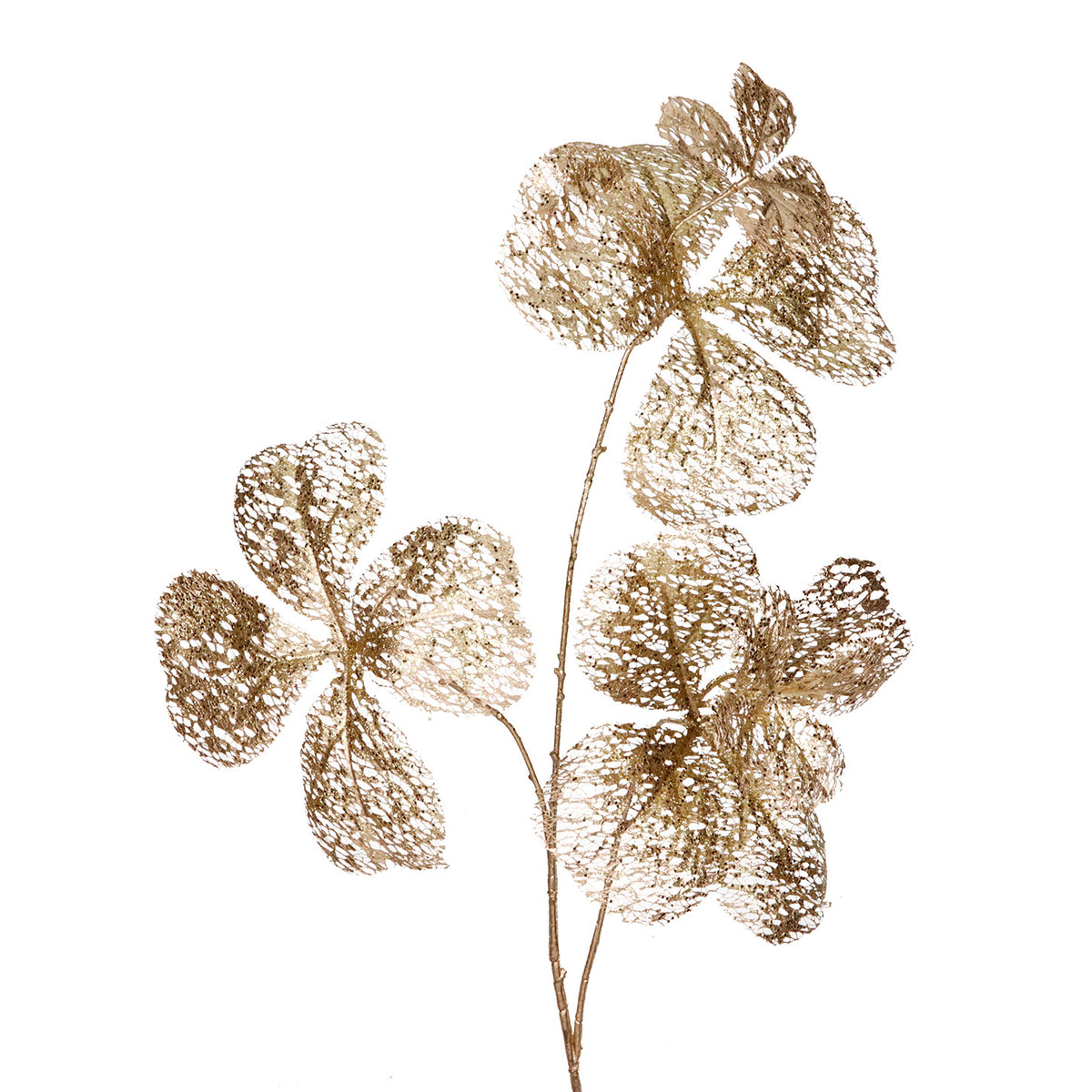 Tulpină cu frunze de trifoi norocos cu sclipici, auriu, 90 cm