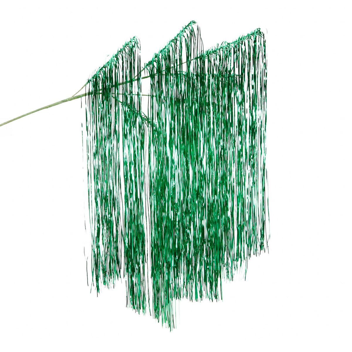 Tulpină curgătoare cu beteală din folie metalizată, verde, 118 cm