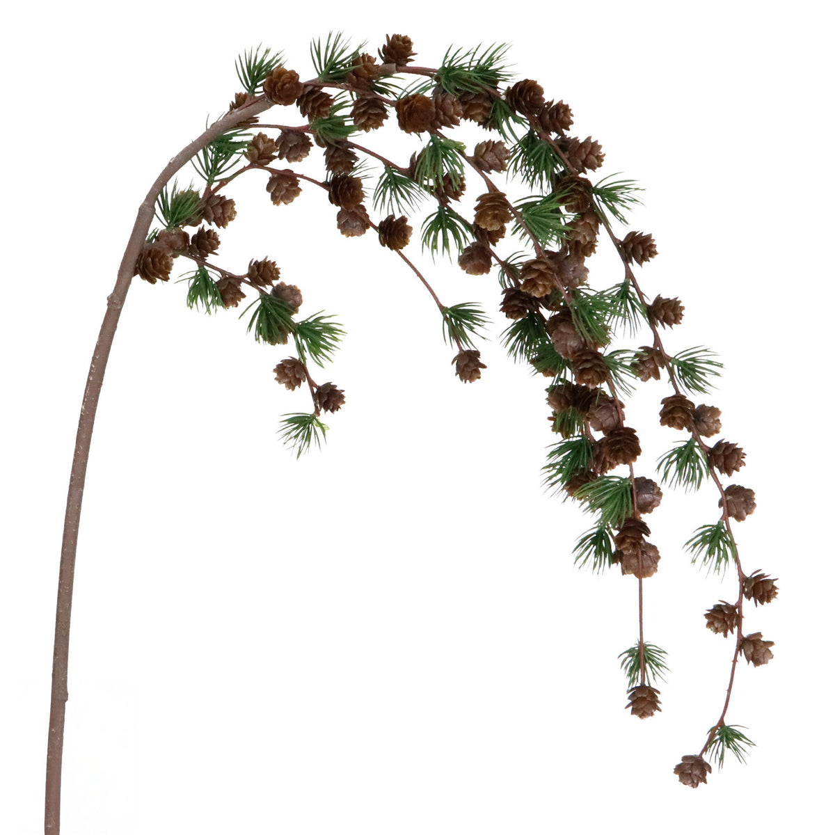 Tulpină curgătoare cu ramuri de brad și conuri, maro/verde, 99 cm