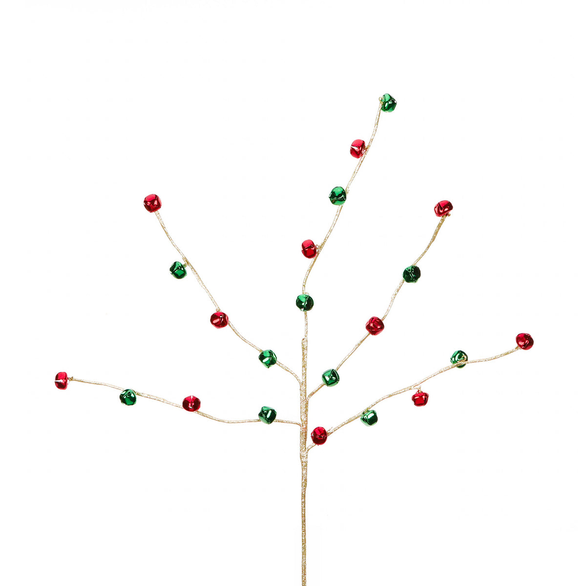 Tulpină din metal cu clopoței, roșu/verde/auriu, 63 cm