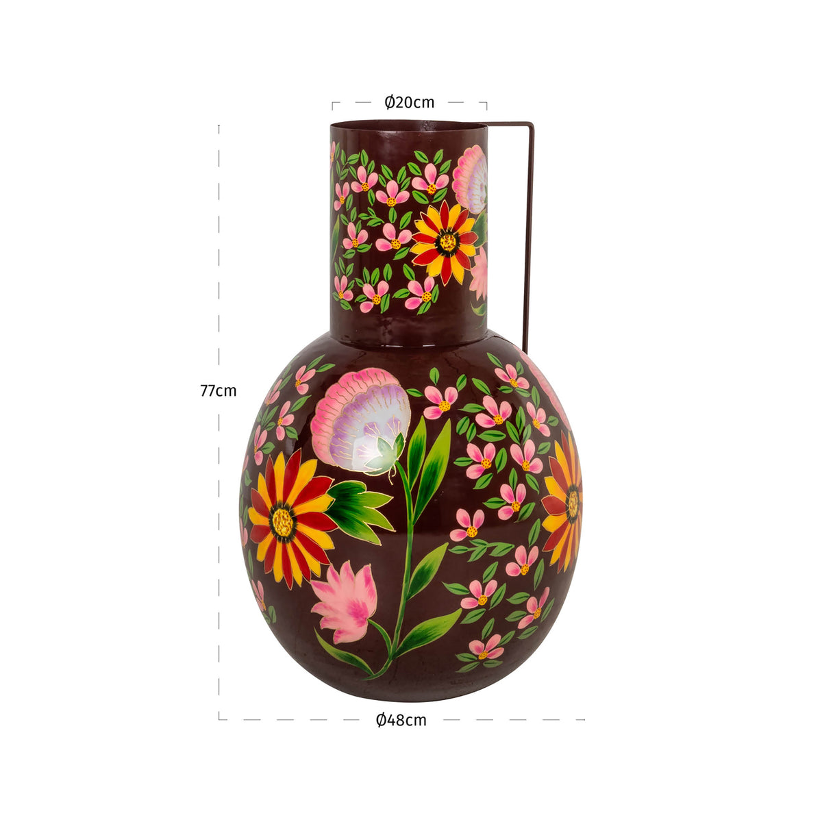 Vază Daleen, multicolor – desen tehnic cu dimensiuni