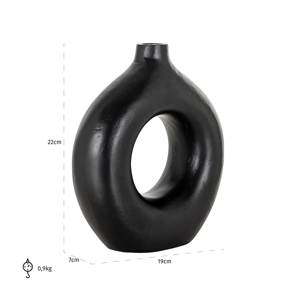 Vază Felice, negru – desen tehnic cu dimensiuni