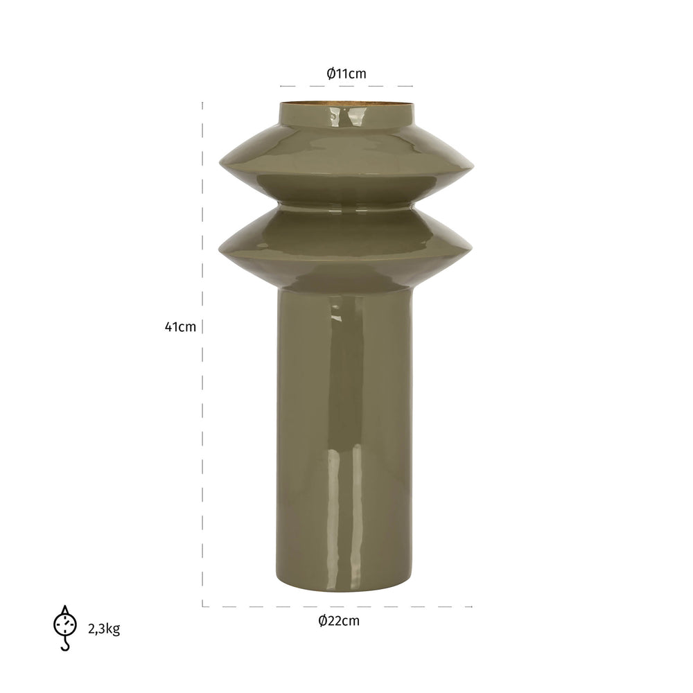 Vază Flora, olive – desen tehnic cu dimensiuni