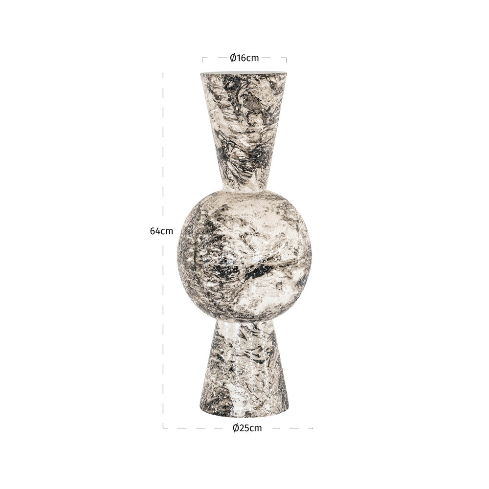 Vază Florry, negru/alb – desen tehnic cu dimensiuni